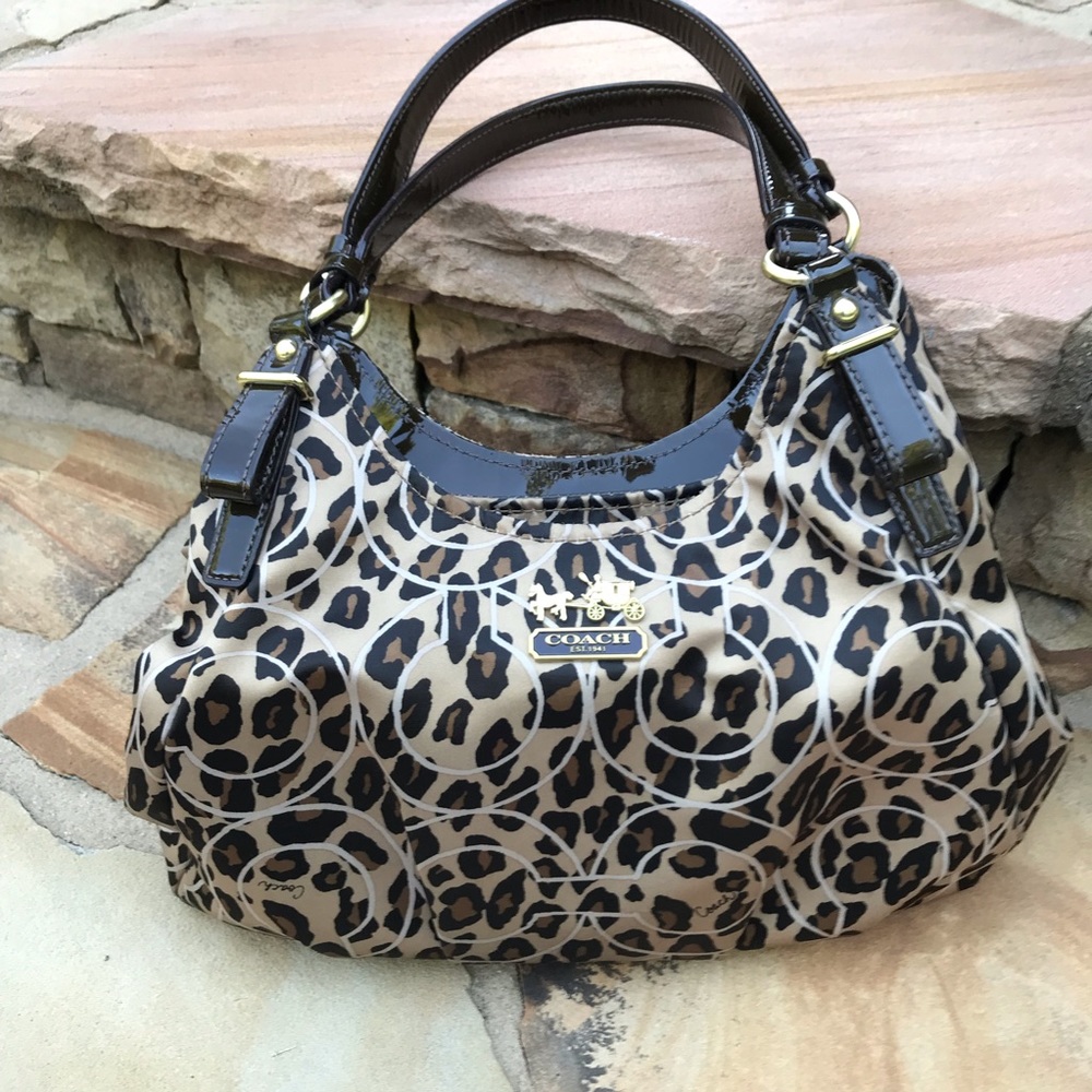 Coach Madison Ocelot Op Art Maggie Shoulder Bag *